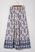 Blue Boho Pattern Print High Waist Wide Leg Loose Pants